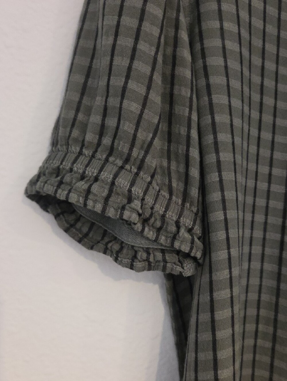 cloth & stone Olive and Black Striped Button-Down Blouse - Picture 7 of 8